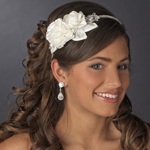 Delicate Wedding Bridal Flower Rhinestone Crystal Headband Jewelry 
