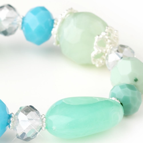Mint Green & Aqua Faceted Glass Bracelet