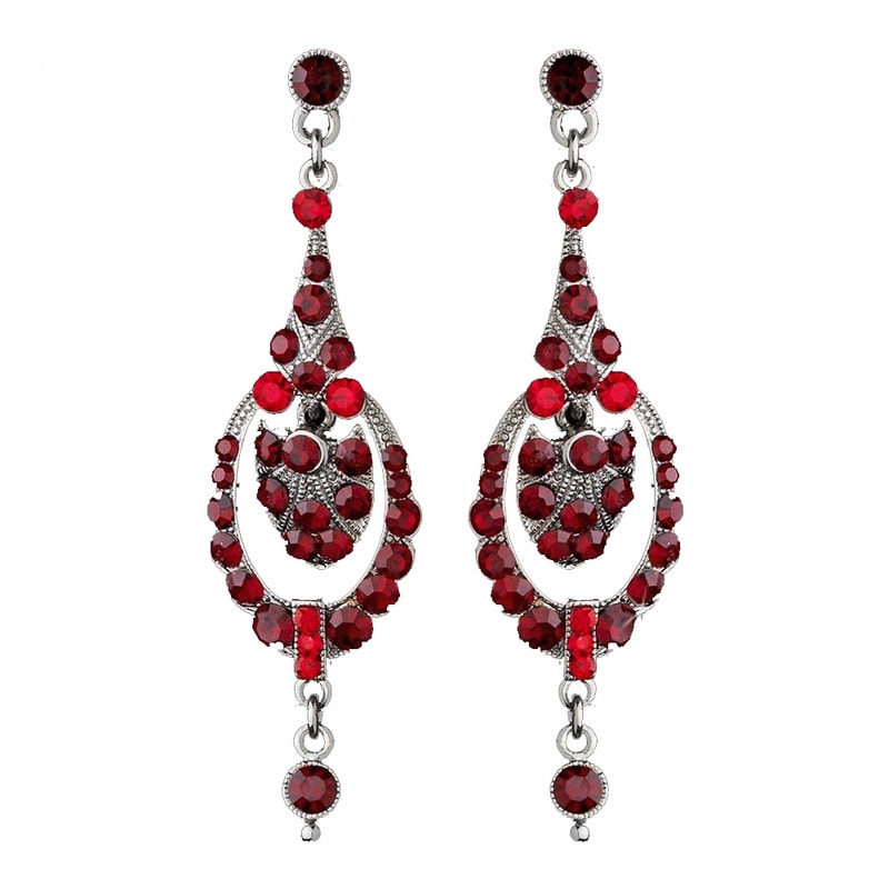 Red Vintage Dangle Earrings