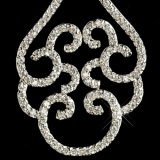 Rhodium Clear CZ Crystal Swirl Chandelier Earrings 7233